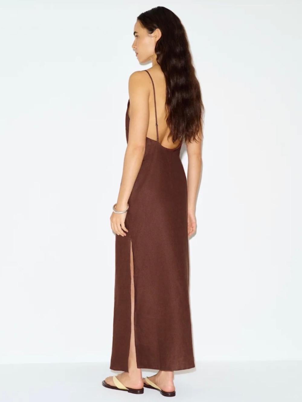 Reformation Serena Linen Dress Brown - Size 10 - Picture 3 of 7
